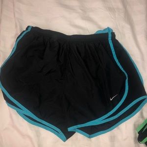 Blue nike shorts with lining